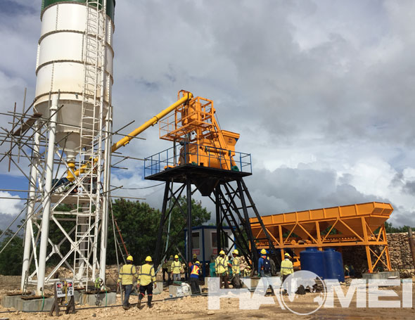 HZS50 concrete batching plant