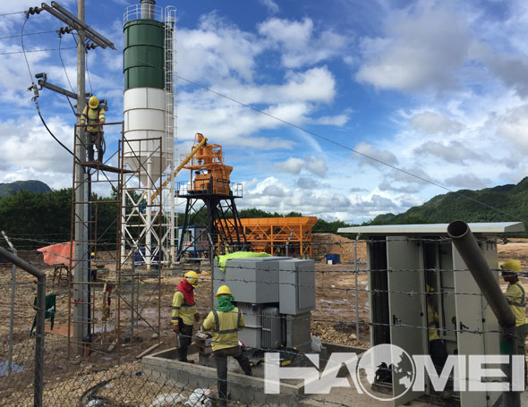 HZS50 concrete batching plant